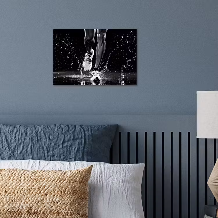 Poster - Hardloopschoenen - Rennen - Druppels - Zwart — 3