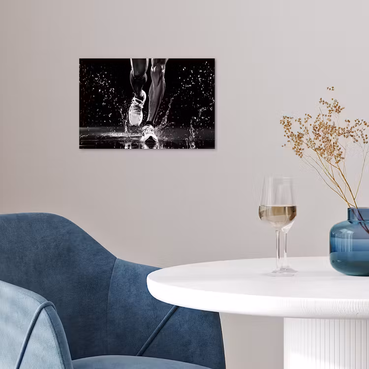 Poster - Hardloopschoenen - Rennen - Druppels - Zwart — 4