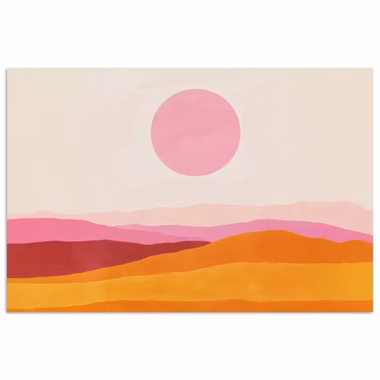 Poster - Heuvels - Oranje - Zon - Abstract — 1