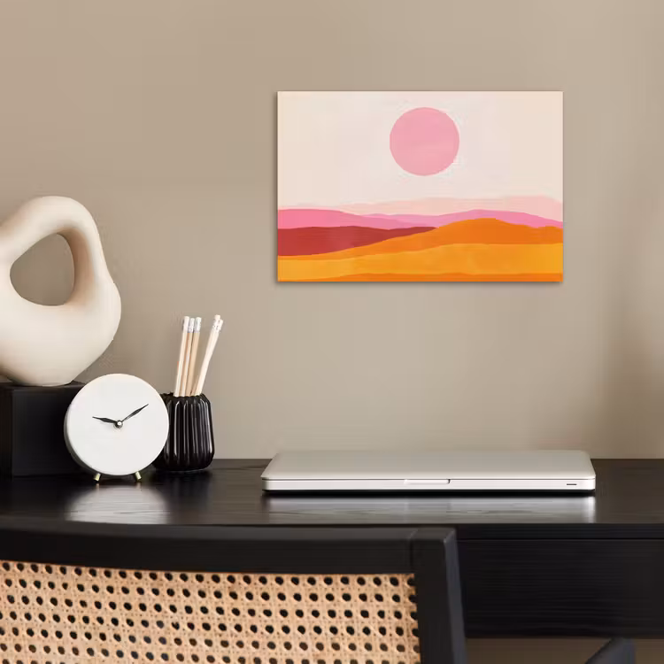 Poster - Heuvels - Oranje - Zon - Abstract — 2