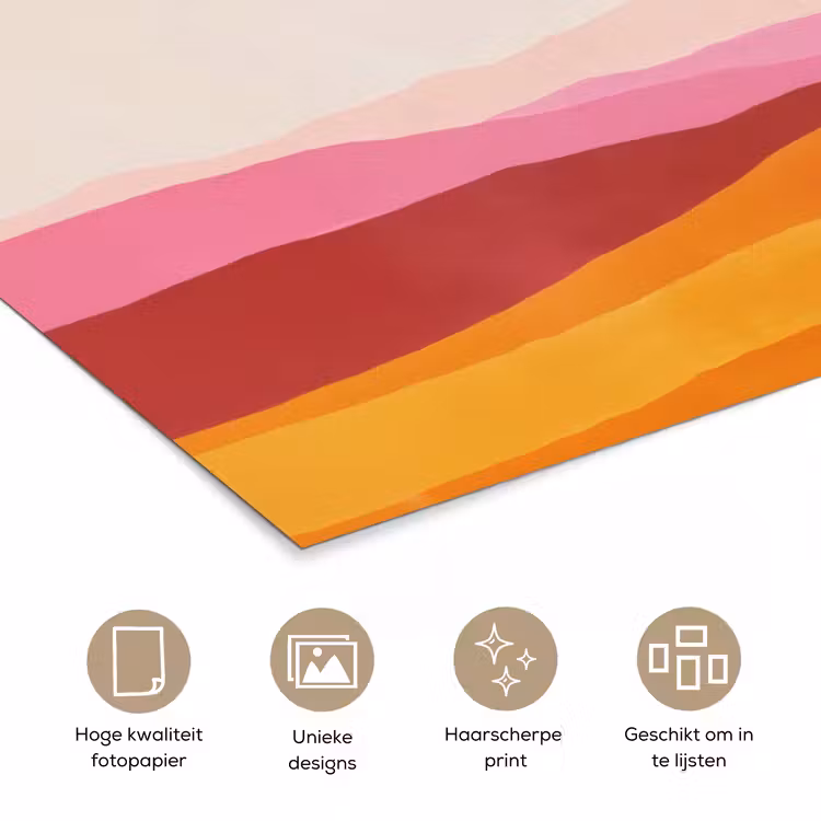 Poster - Heuvels - Oranje - Zon - Abstract — 5