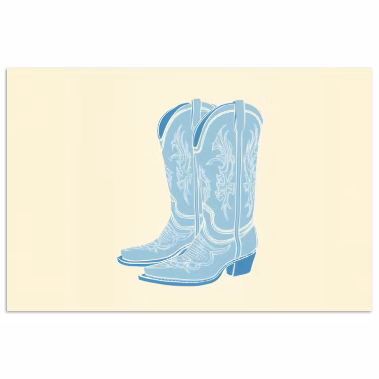 Poster - Illustratie - Cowboylaarzen - Patroon — 1