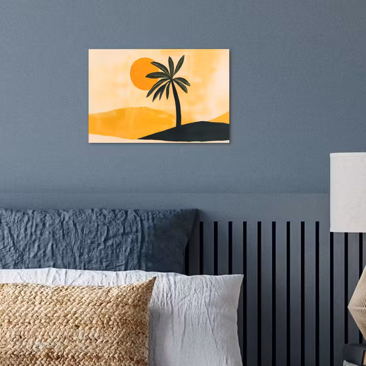 Poster - Illustratie - Palmboom - Zon - Heuvels — 3