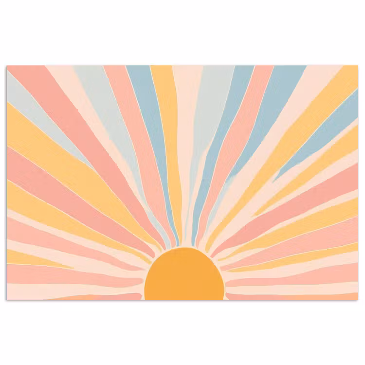 Poster - Illustratie - Zon - Pastelkleuren — 1