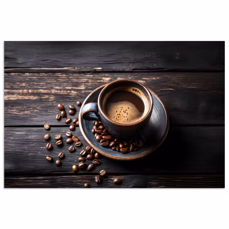 Poster - Kop - Koffie - Hout - Bonen — 1