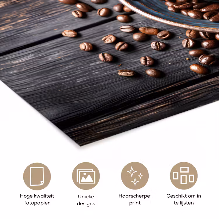 Poster - Kop - Koffie - Hout - Bonen — 5