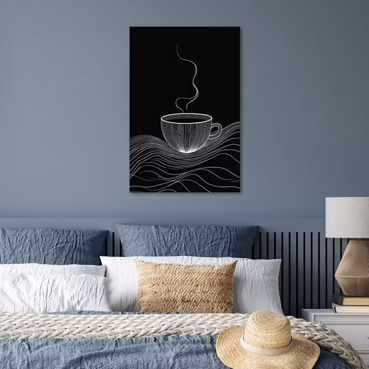 Poster - Lijntekening - Koffiekop - Zwart — 3
