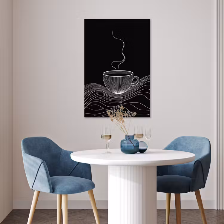 Poster - Lijntekening - Koffiekop - Zwart — 4