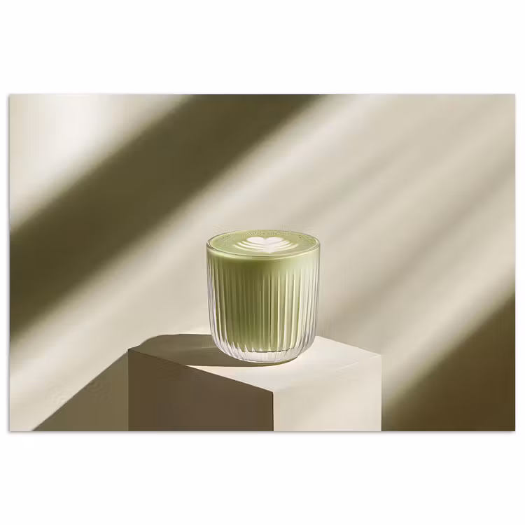 Poster - Matcha - Glas - Groen - Minimalistisch — 1