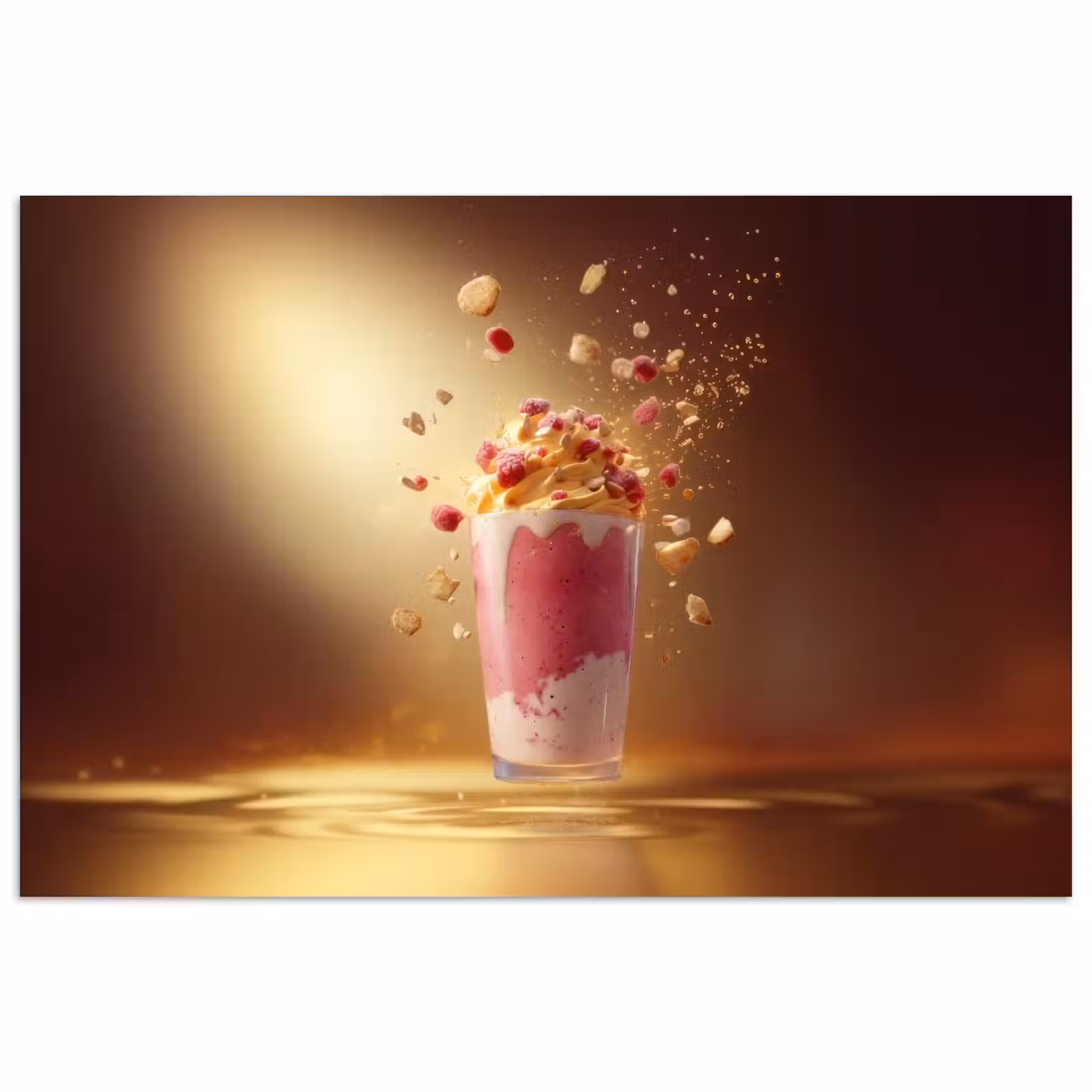 Poster - Framboos - Smoothie - Drinken - Roze — 1