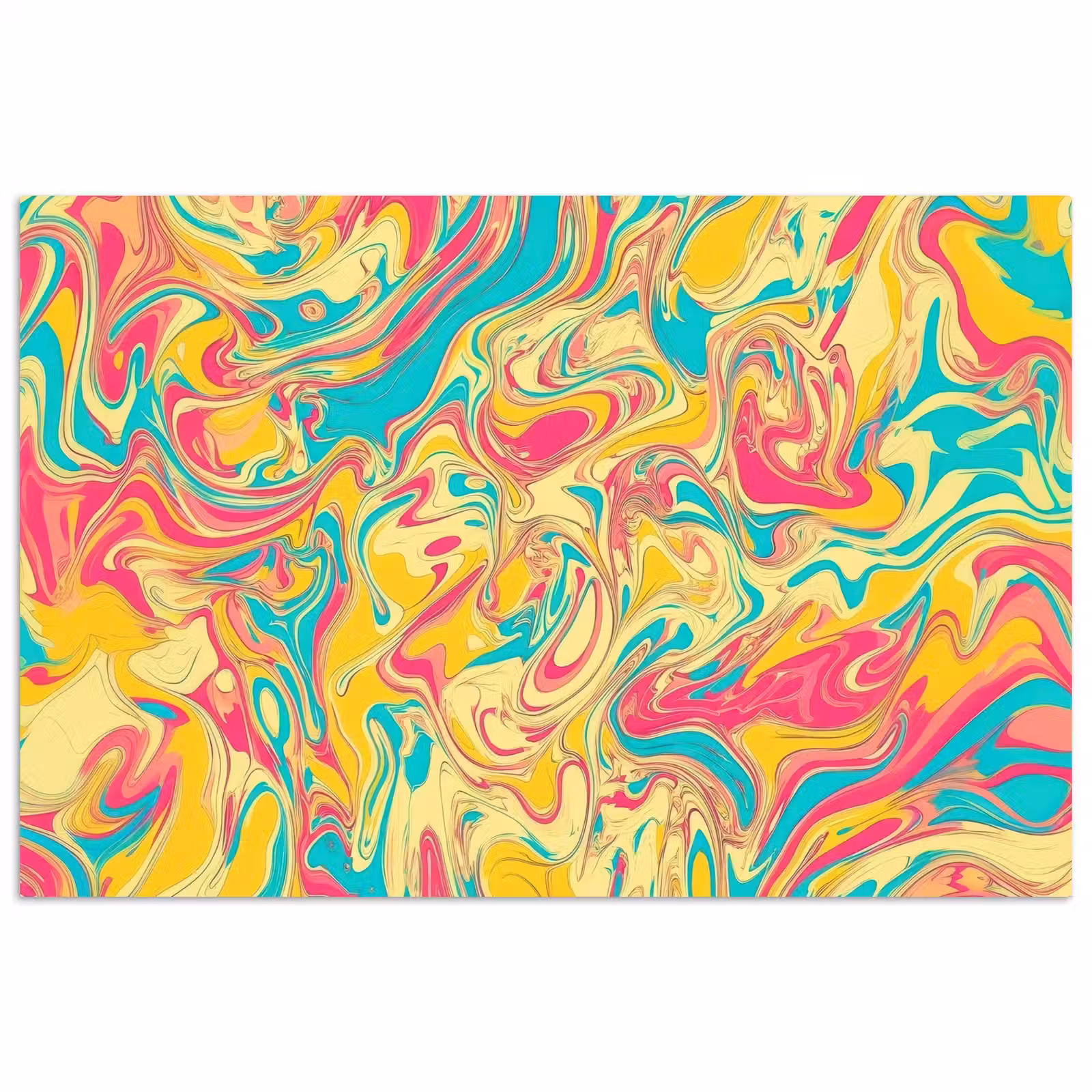 Poster - Geel - Roze - Blauw - Retro — 1