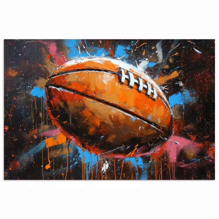 Poster - Graffiti - Rugby - Kleurrijk - Rugbybal — 1