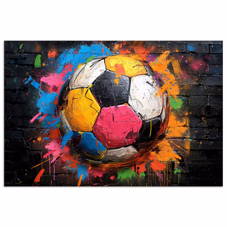 Poster - Graffiti - Voetbal - Muur - Street art - Sport — 1
