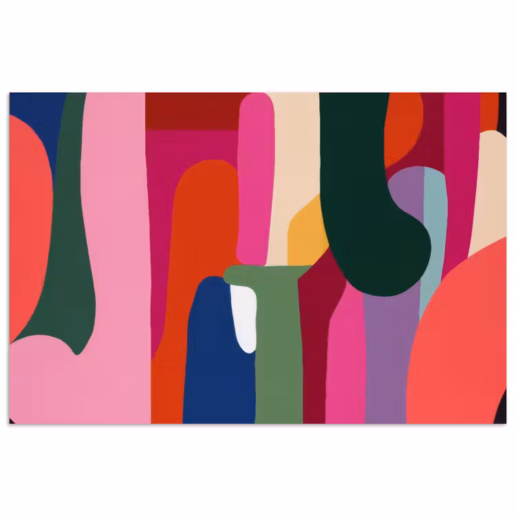 Poster - Kleurvakken - Recht - Rond - Abstract — 1