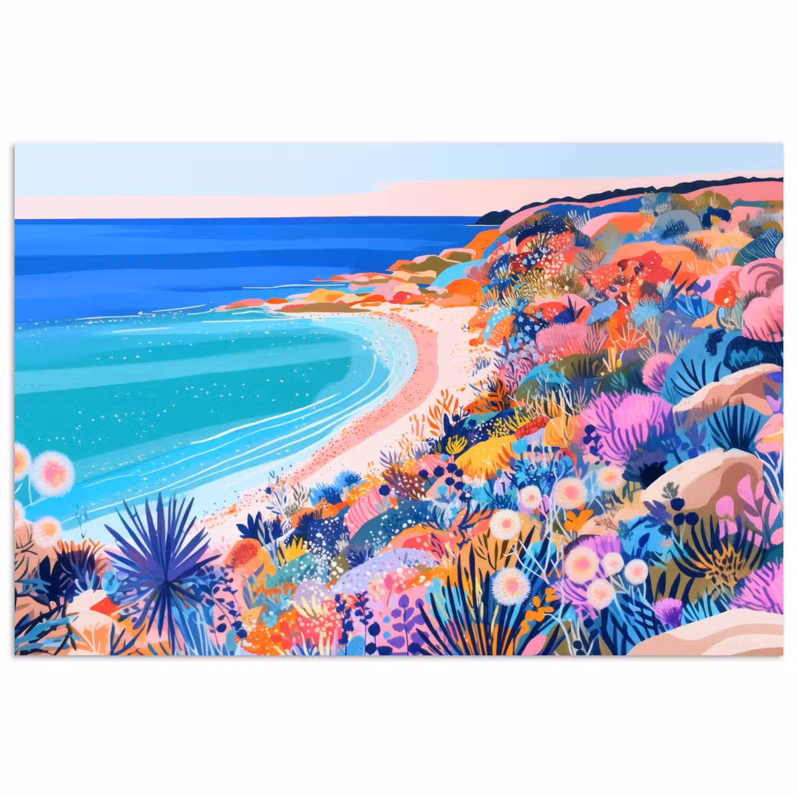 Poster - Bloemenweide - Zee - Zomers — 1