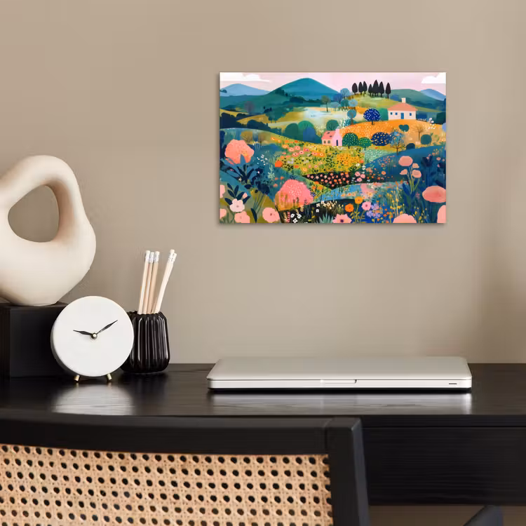 Poster - Heuvellandschap - Fantasierijk - Kleurcontrasten — 2