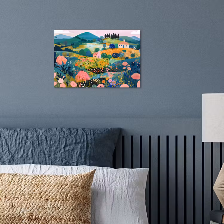 Poster - Heuvellandschap - Fantasierijk - Kleurcontrasten — 3