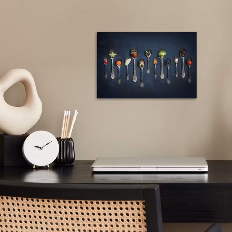 Poster - Kruiden - Lepel - Zilver - Specerijen - Industrieel — 2