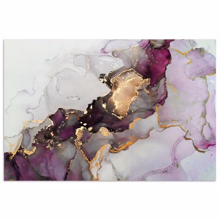 Poster - Marmer - Abstract - Goud - Paars — 1