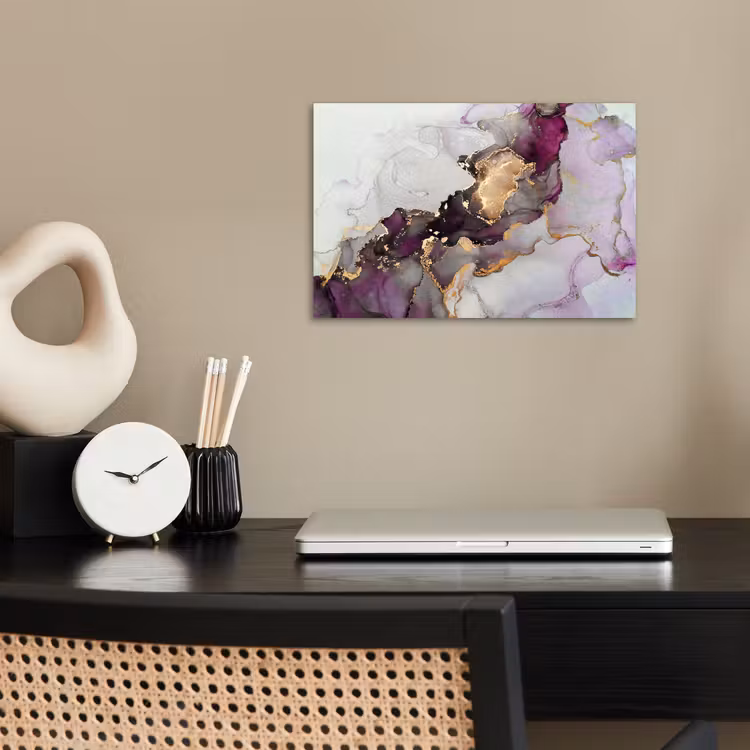 Poster - Marmer - Abstract - Goud - Paars — 2