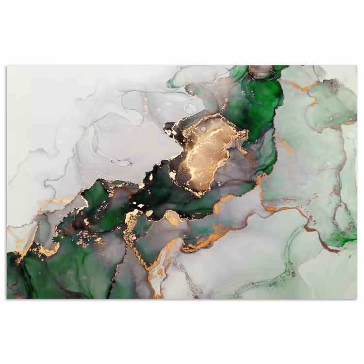 Poster - Marmer - Goud - Groen - Luxe — 1