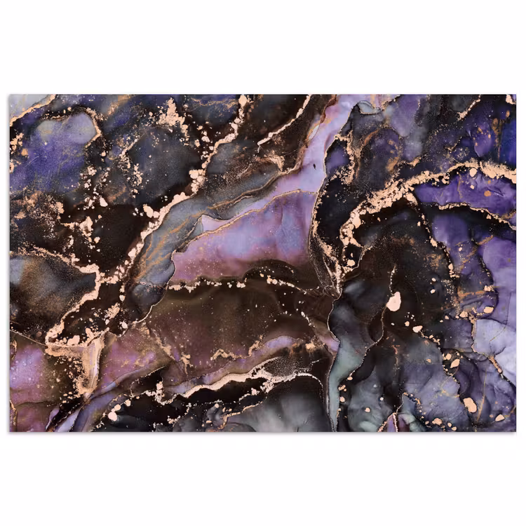 Poster - Marmer - Goud - Roze — 1