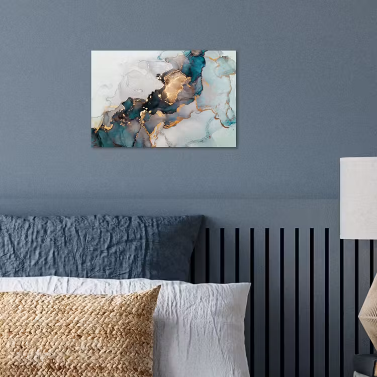 Poster - Marmer print - Goud - Blauw — 3