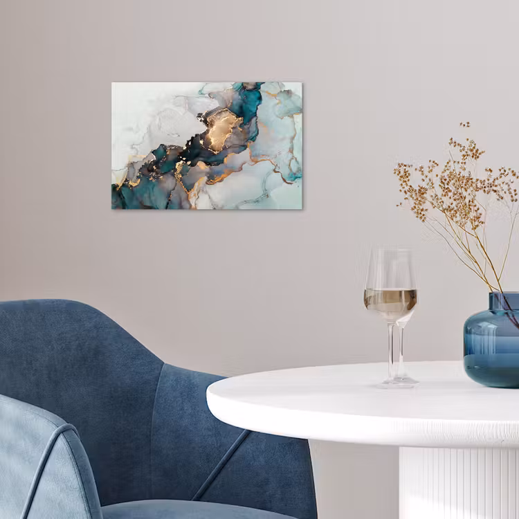 Poster - Marmer print - Goud - Blauw — 4