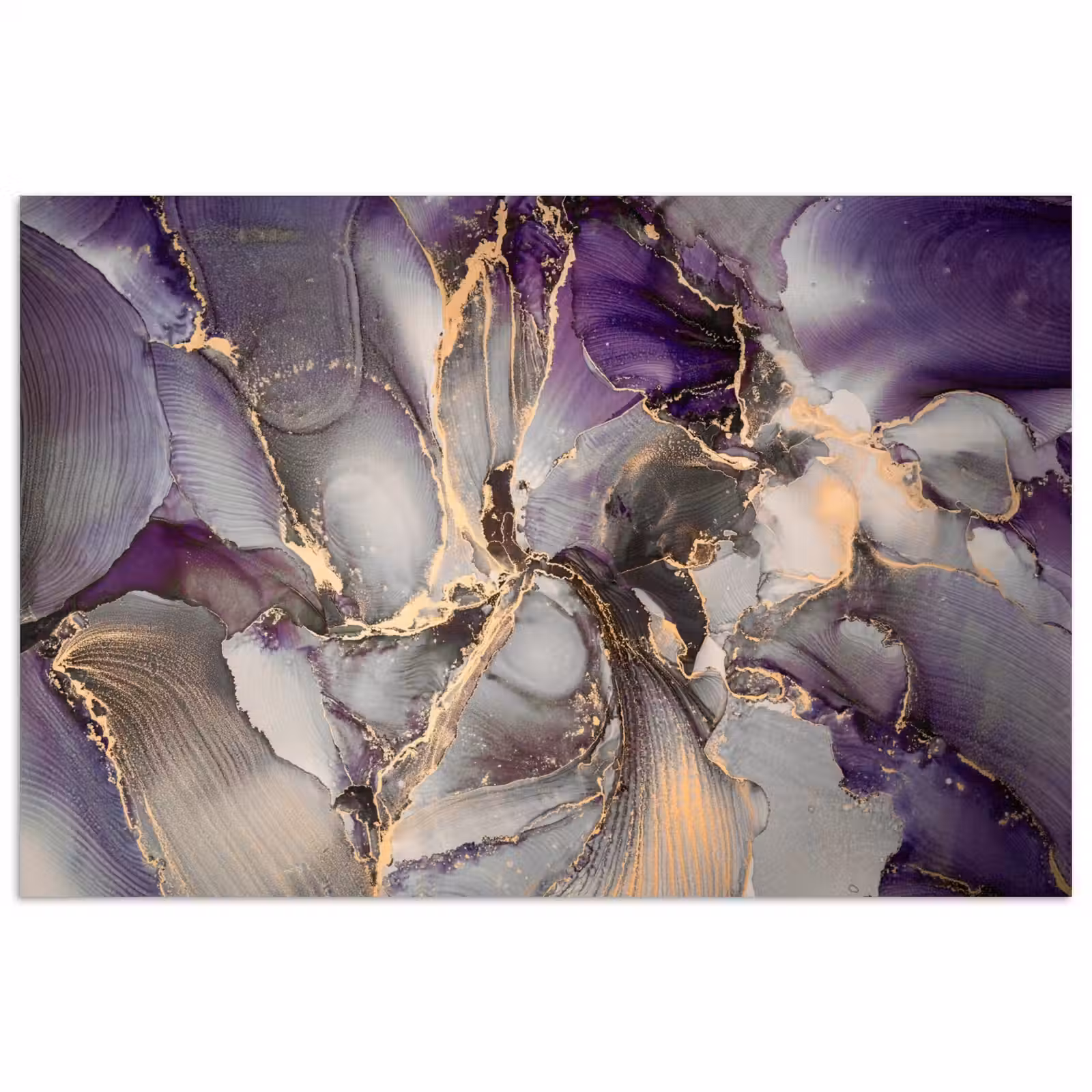 Poster - Goud - Paars - Marmer — 1