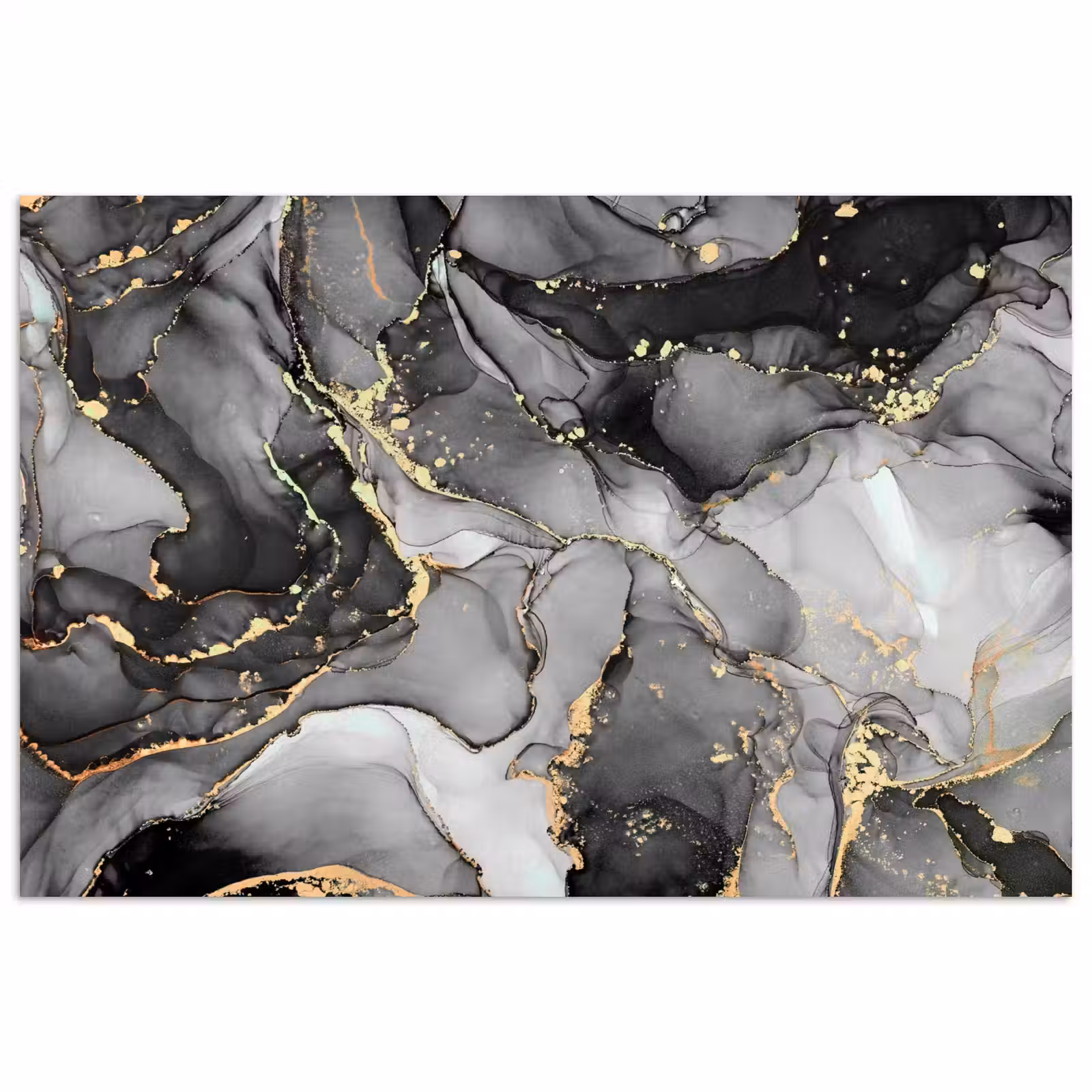 Poster - Grijs - Luxe - Goud - Marmer — 1