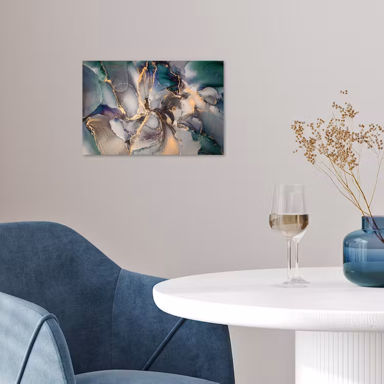 Poster - Goud - Blauw - Marmer — 4