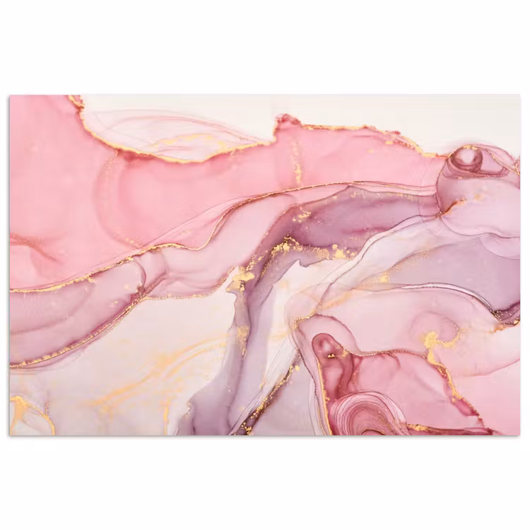 Poster - Goud - Marmer - Roze — 1