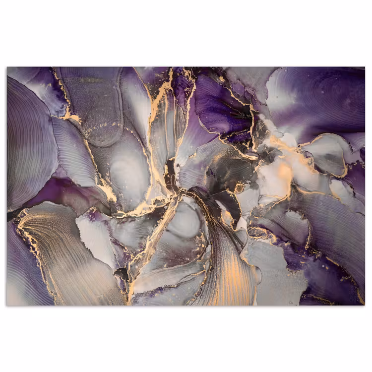 Poster - Goud - Paars - Marmer — 1