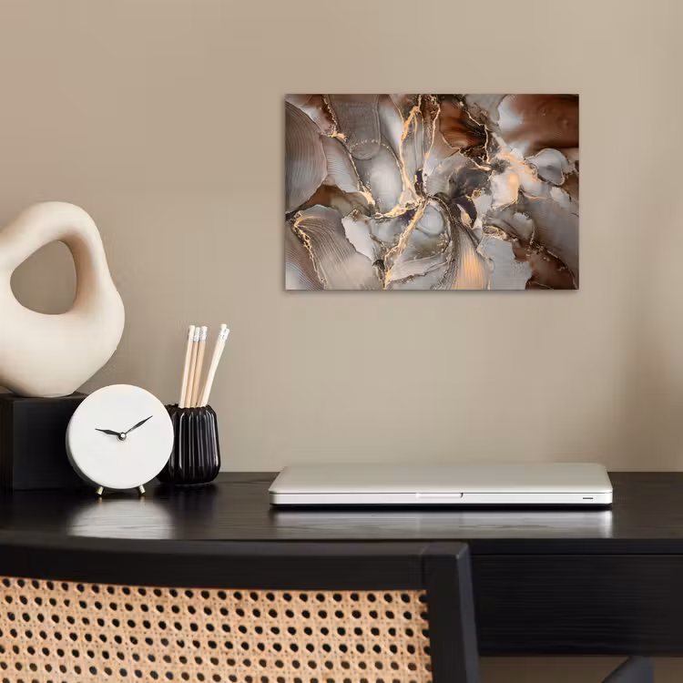 Poster - Grijs - Goud - Marmer - Marmerlook — 2