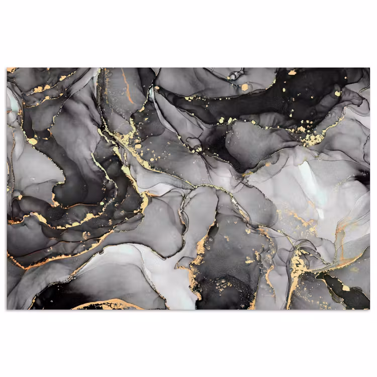 Poster - Grijs - Luxe - Goud - Marmer — 1