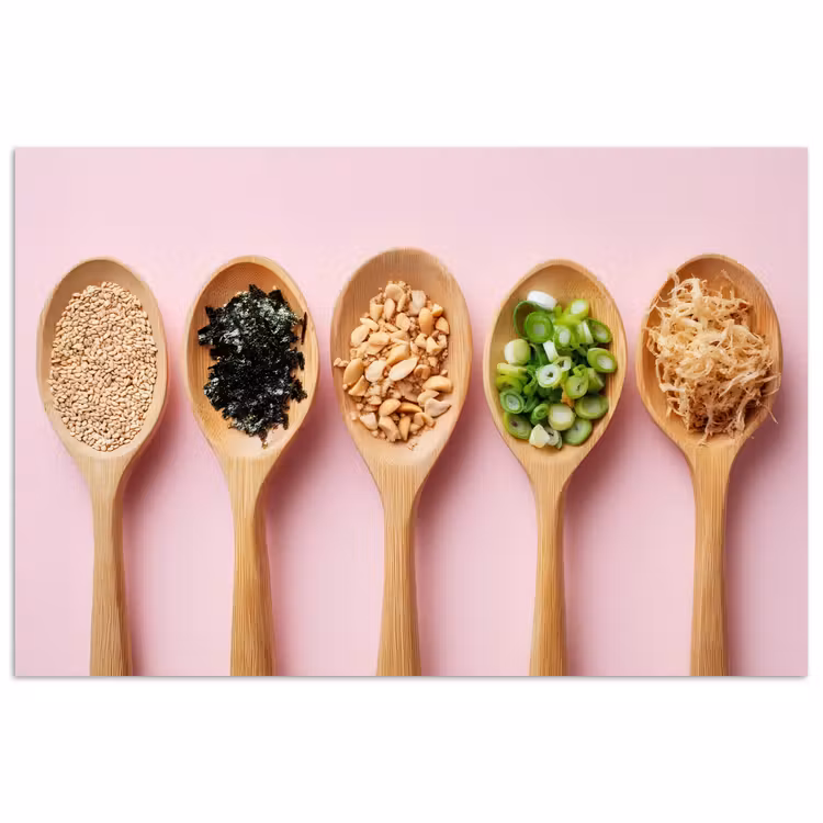 Poster - Ingrediënten - Lepels - Hout - Roze — 1