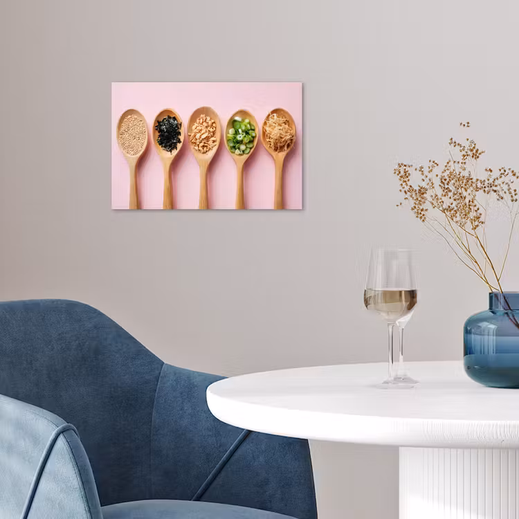 Poster - Ingrediënten - Lepels - Hout - Roze — 4