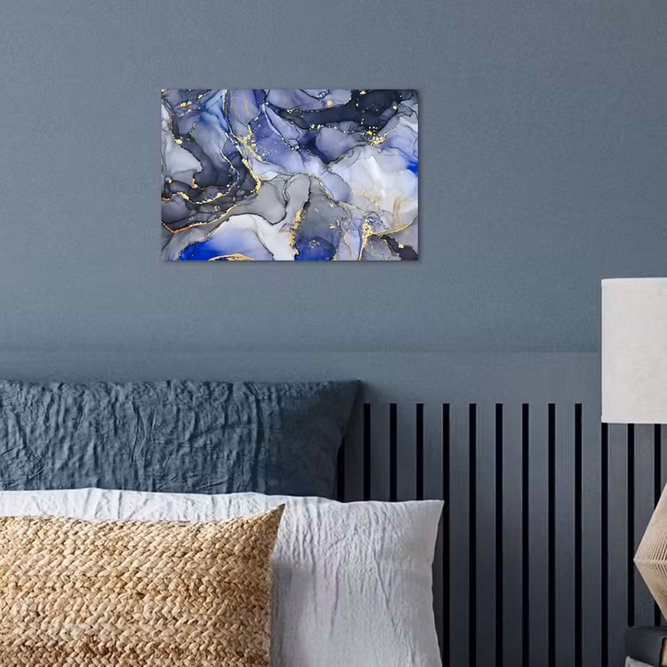 Poster - Marmer - Goud - Abstract - Blauw — 3