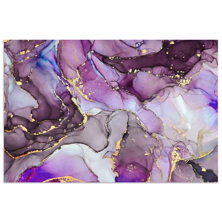 Poster - Marmer - Roze - Paars - Gold — 1
