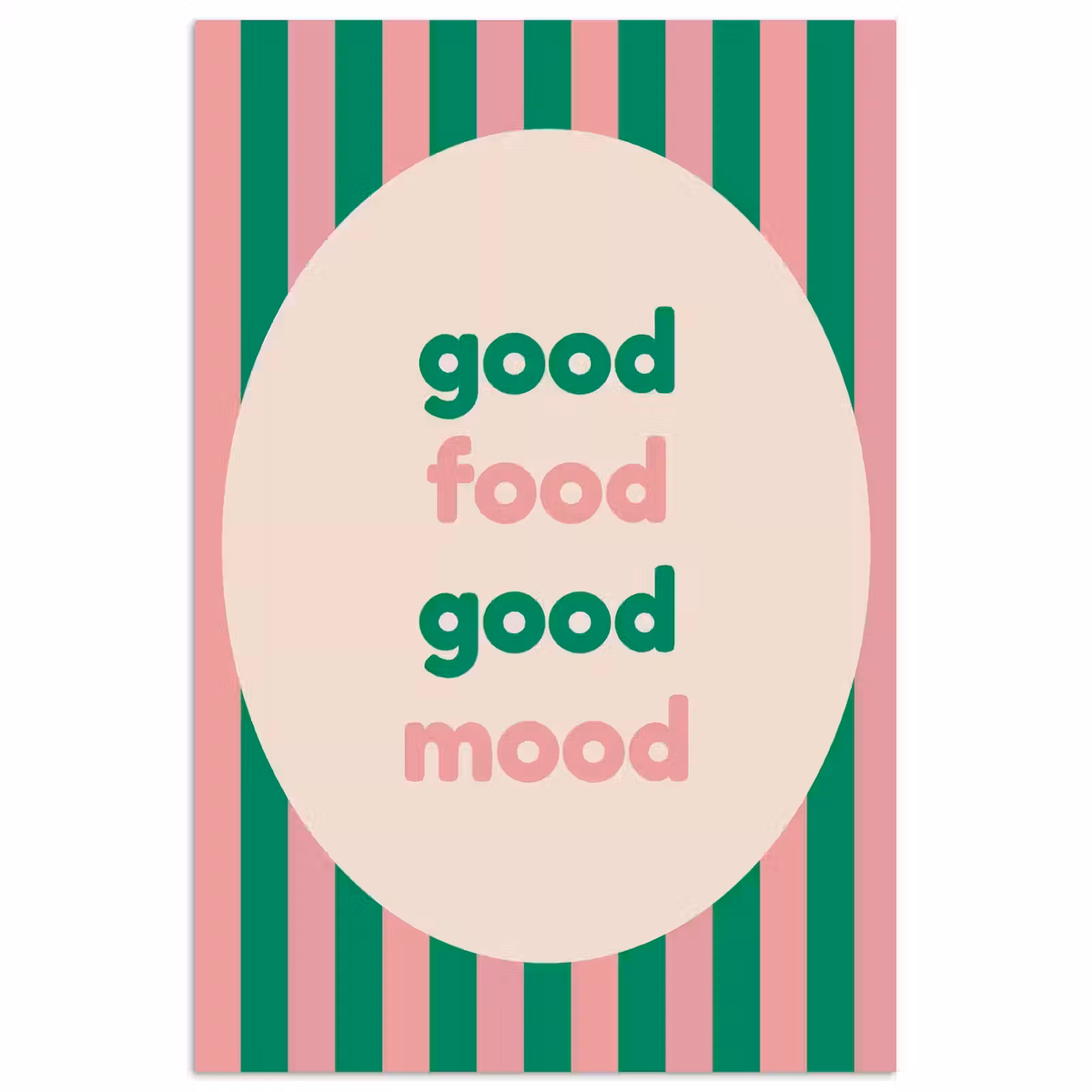 Poster - Gestreept - Quote - Ovaal - Roze — 1
