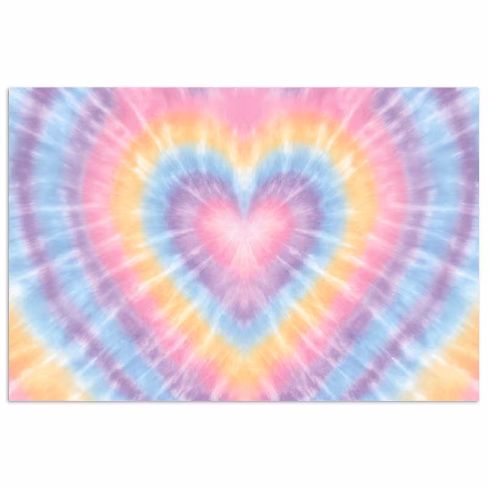 Poster - Hartvorm - Pastelkleuren - Tie Dye — 1