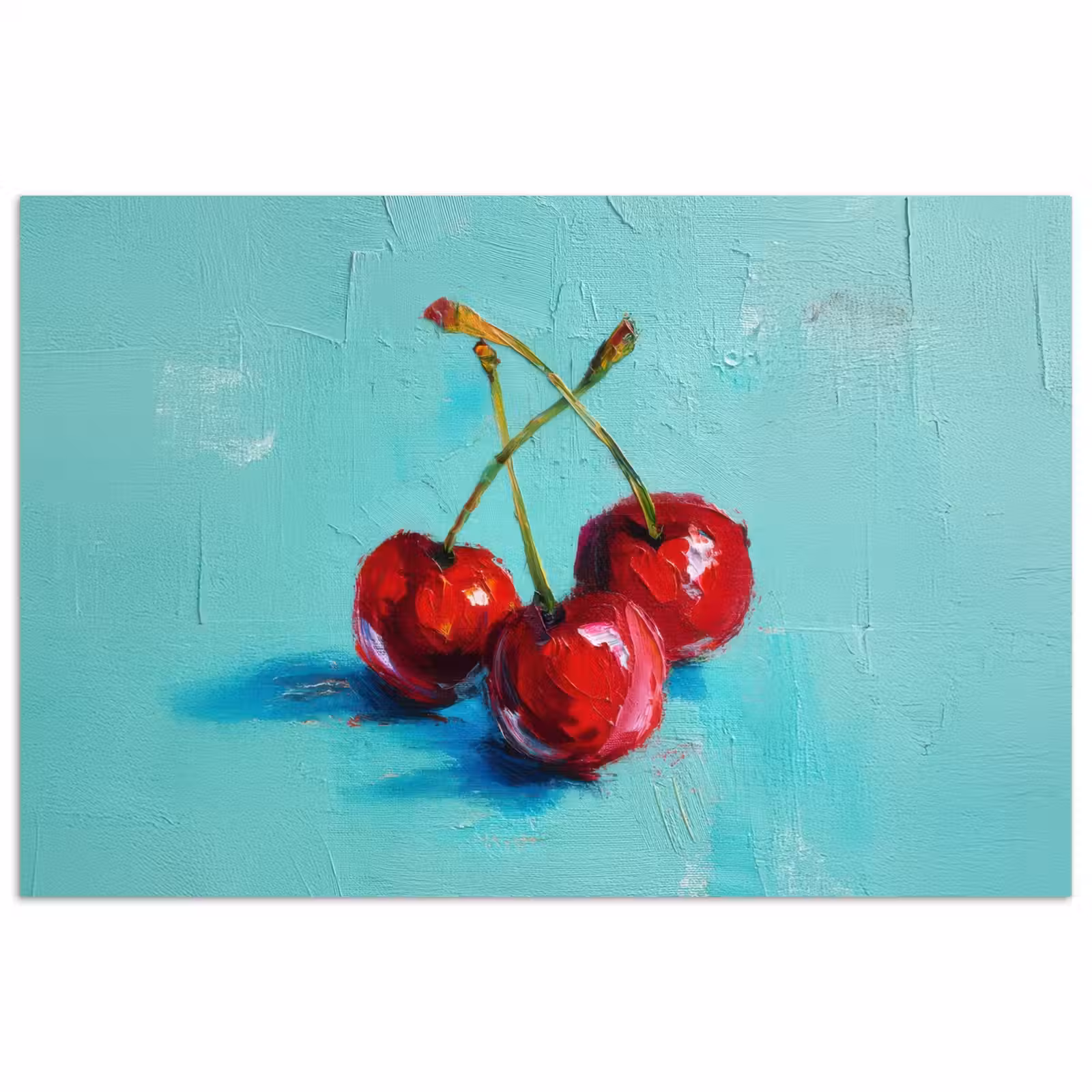 Poster - Kersen - Rood - Drie - Geverfd — 1