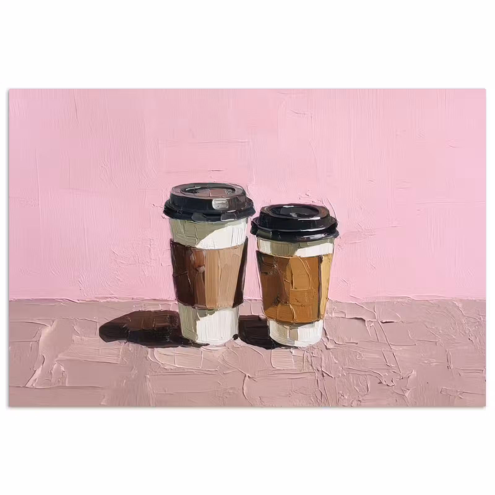 Poster - Koffiebekers - Deksel - Verf - Textuur — 1