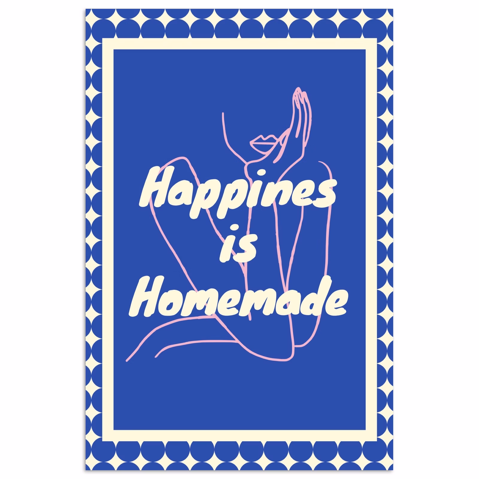 Poster - Lijntekening - Vrouw - Quote - Blauw — 1