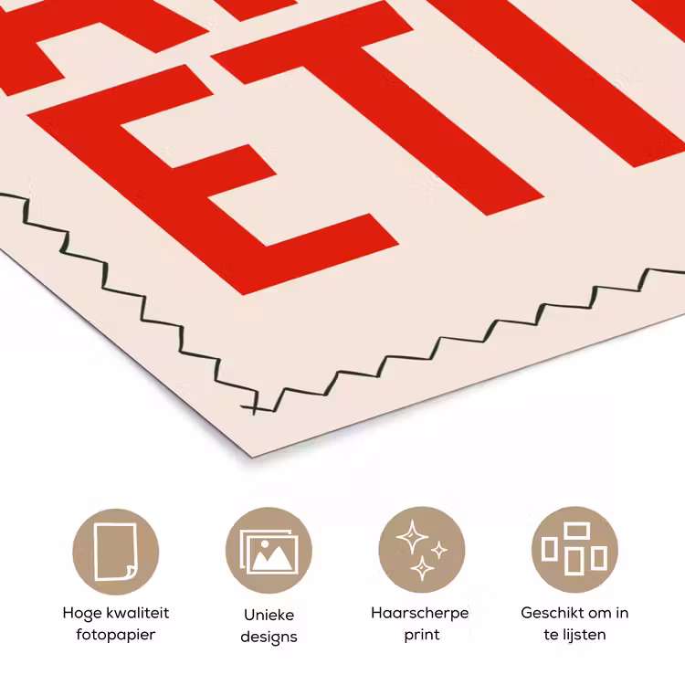 Poster - Blokletters - Rood - Kartelrand — 5