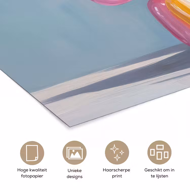 Poster - Dier - Ballon - Pasteltinten - Glanzend — 5