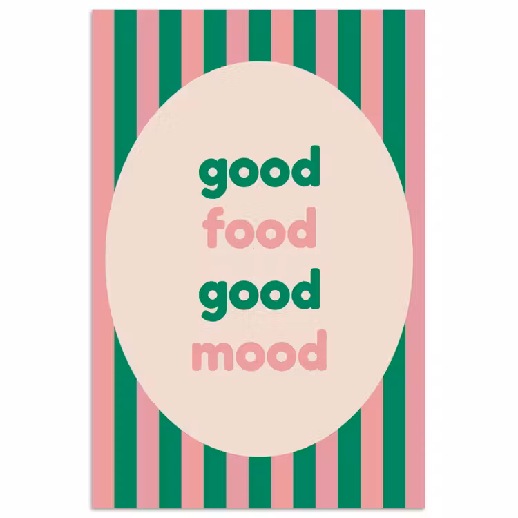 Poster - Gestreept - Quote - Ovaal - Roze — 1
