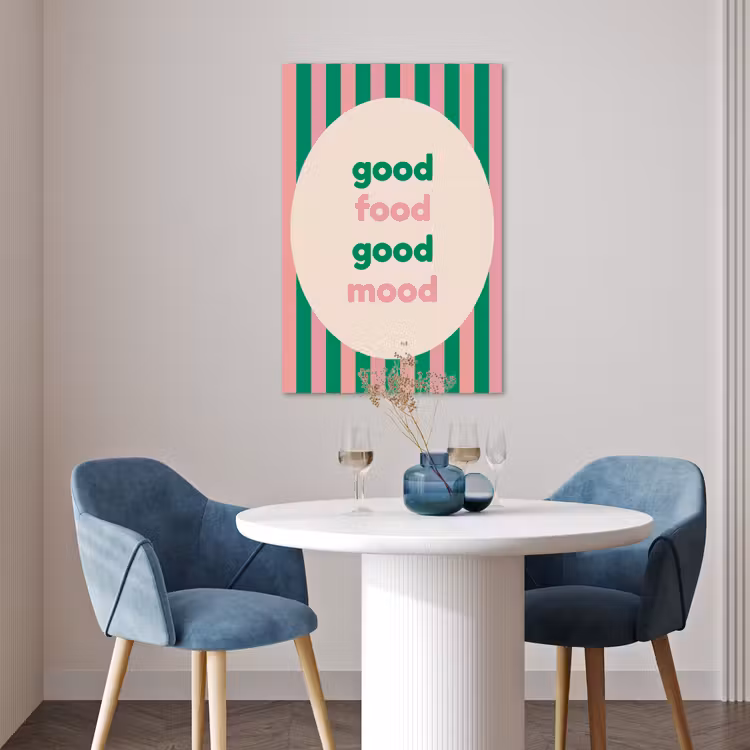 Poster - Gestreept - Quote - Ovaal - Roze — 4