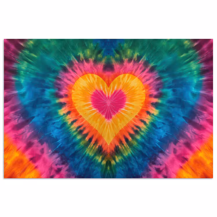 Poster - Hart - Tie Dye - Kleurrijk — 1