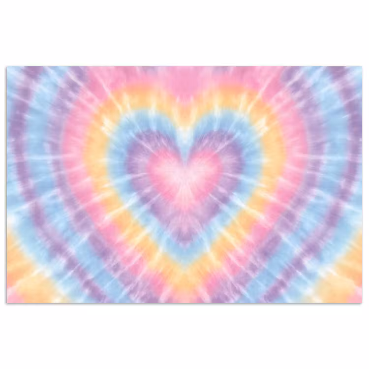 Poster - Hartvorm - Pastelkleuren - Tie Dye — 1